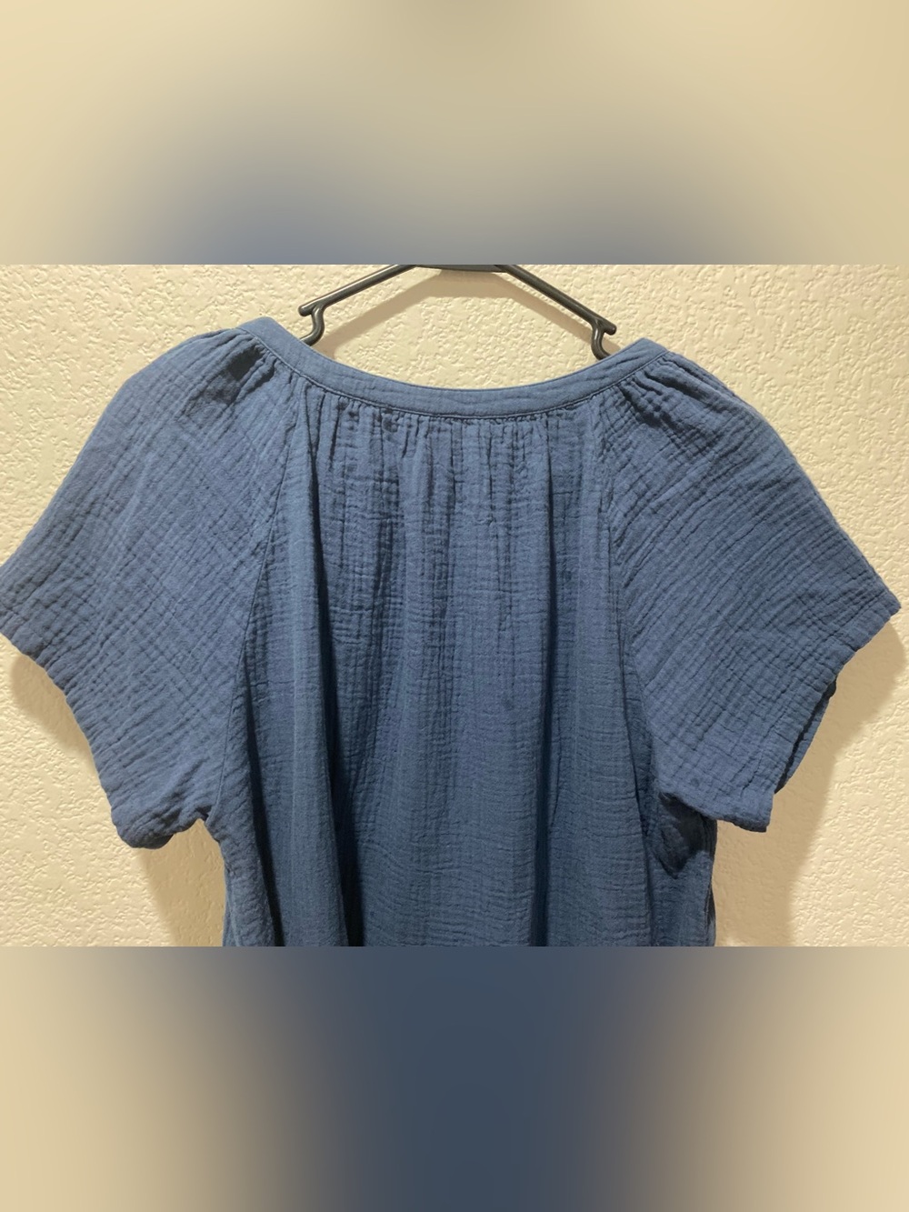 Pact Organic Cotton Coastal Double Gauze Breezy Dress French Navy size L - Picture 8 of 14